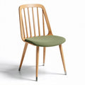 Wooden dining chair with green fabric cushion 40 x 45 x 85cm