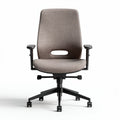 Mesh office chair with adjustable arms and ergonomic back support gray fabric 60 x 60 x 110cm